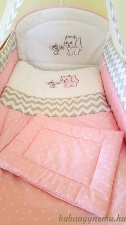 Rózsaszín csillagos-chevron cica egér képe