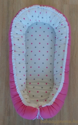 Rózsaszín-szürke csillagos - Babafészek termék főképe