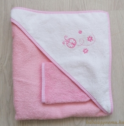 Rózsaszín-fehér - katica hímzéssel termék főképe