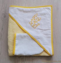 Citromsárga-fehér - yorkie hímzéssel termék főképe