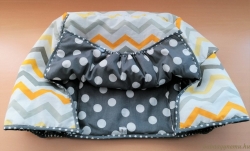 Sárga-szürke chevron - Bevásárlókocsi beülő képe