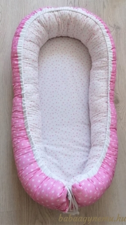 Rózsaszín-fehér csillagos - Babafészek termék főképe