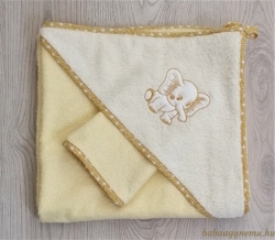 Világos sárga-elefánt hímzéssel termék főképe