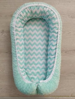 Menta chevron - menta minky- Babafészek termék főképe