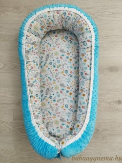 Rókamókus- türkiz kék minky- Babafészek termék főképe