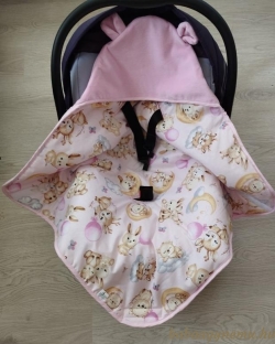 Varázslat rózsa plüssel- Babahordozó takaró képe